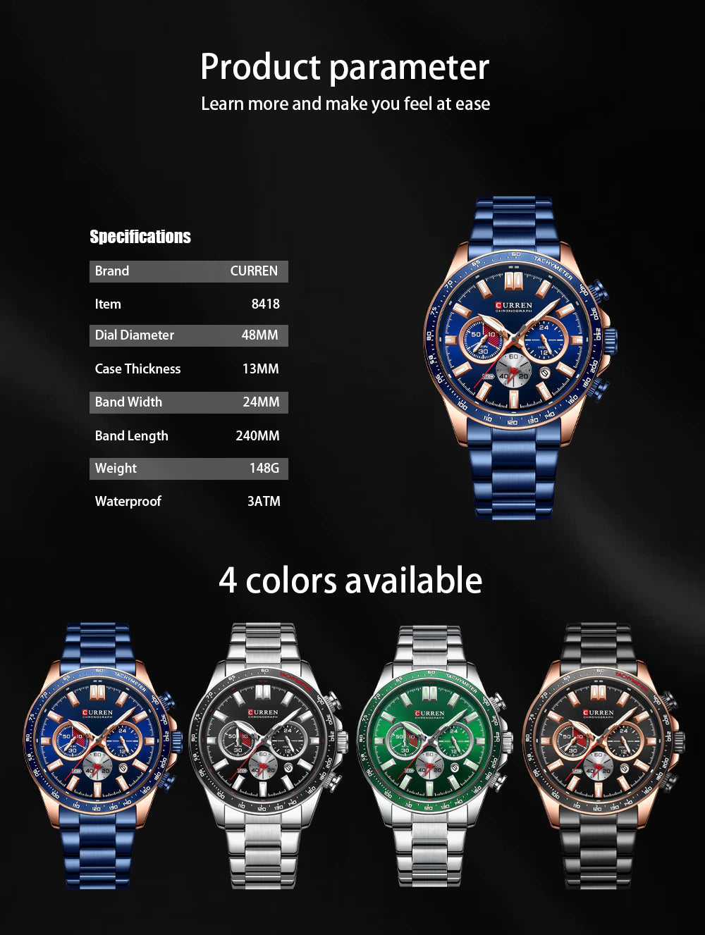 CURREN Men Chronograph Watch (8418)