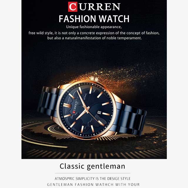 curren men map stainless watch cu8366 gallery img 10