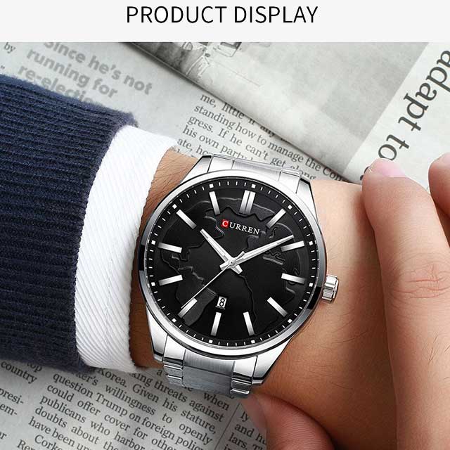 curren men map stainless watch cu8366 gallery img 20