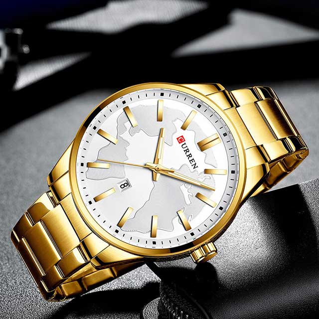 curren men map stainless watch cu8366 gallery img 5