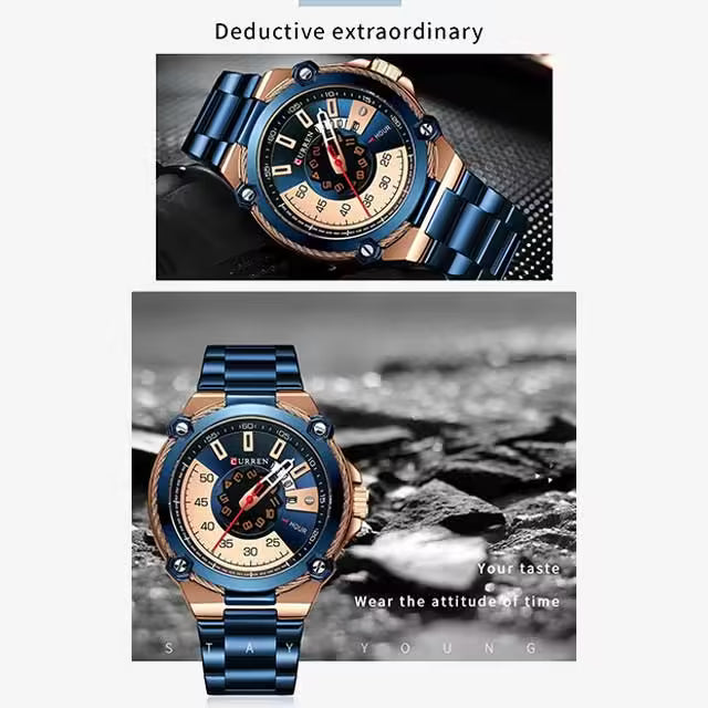 Montre homme CURREN neuve en acier inoxydable (CU8345)