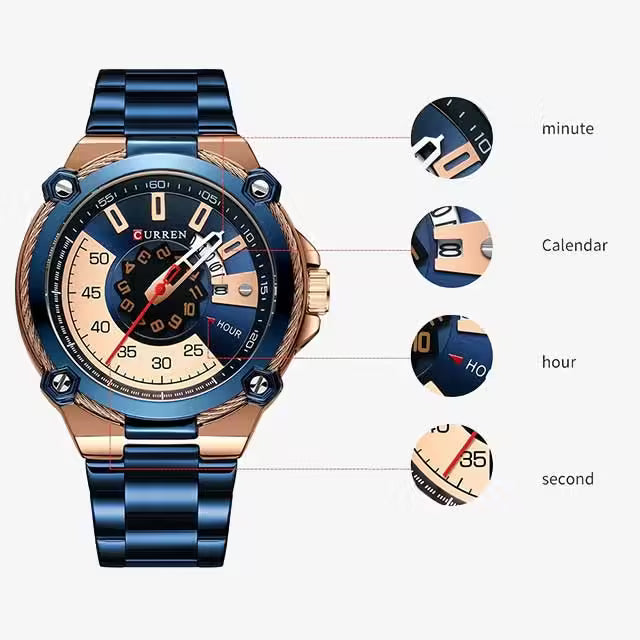 Montre homme CURREN neuve en acier inoxydable (CU8345)
