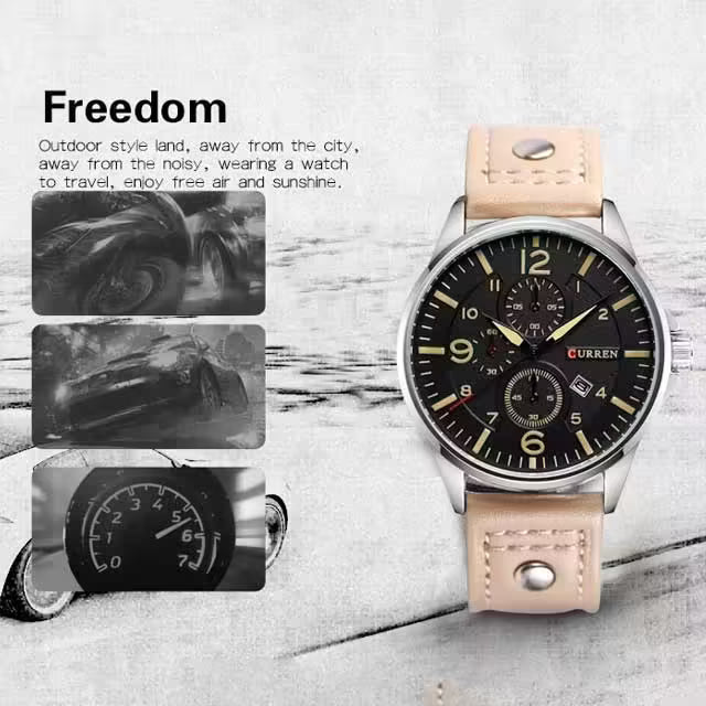 CURREN Men Simple Leather Watch (CU8164)