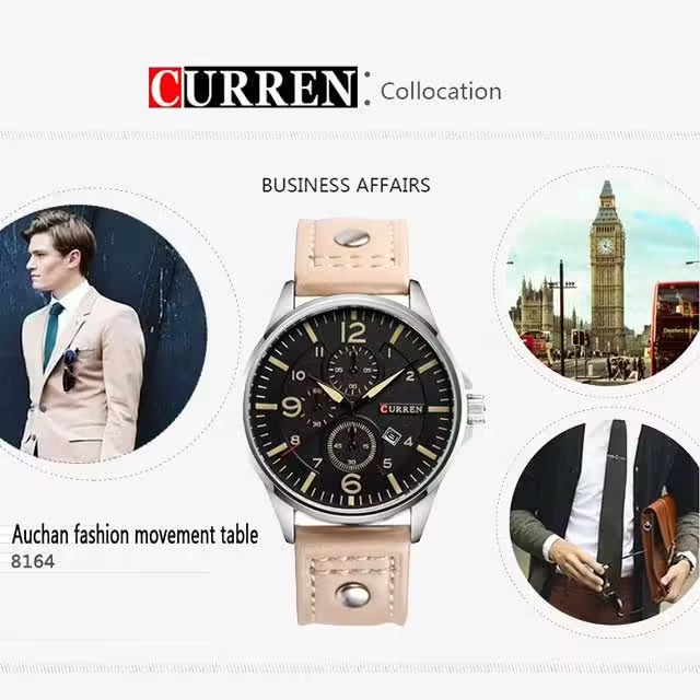 CURREN Men Simple Leather Watch (CU8164)