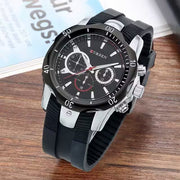 CURREN Men Simple Rubber Watch Casual Quartz