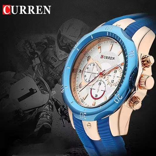 CURREN Men  Simple Rubber Watch (CU8163)