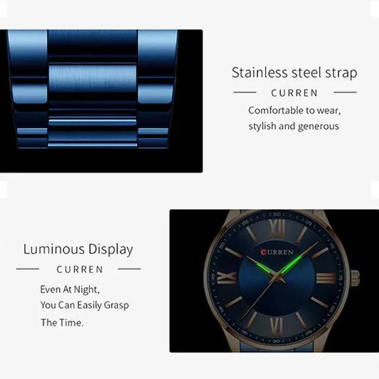 curren roman numbers stainless steel men watch cu8383 gallery img 16 jpg