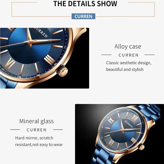 curren roman numbers stainless steel men watch cu8383 gallery img 22 jpg