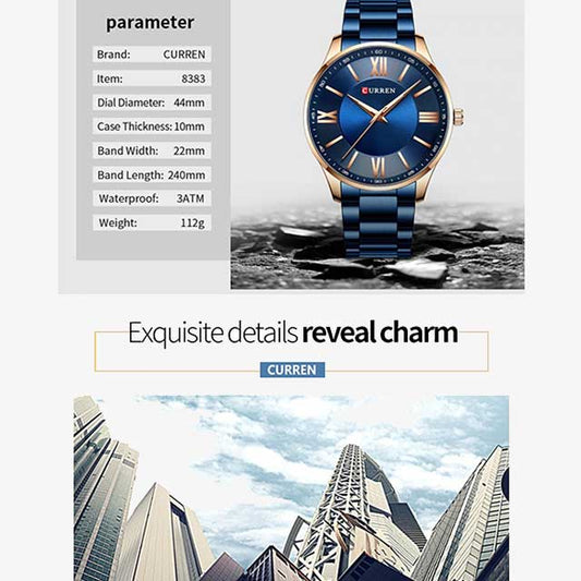 curren roman numbers stainless steel men watch cu8383 gallery img 24