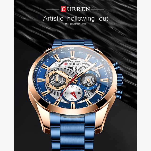 curren stainless steel chronograph men watch 8391 gallery img 1