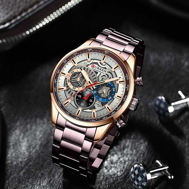 curren stainless steel chronograph men watch 8391 gallery img 22