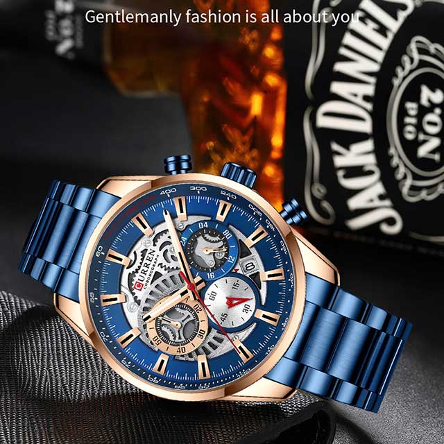 curren stainless steel chronograph men watch 8391 gallery img 3