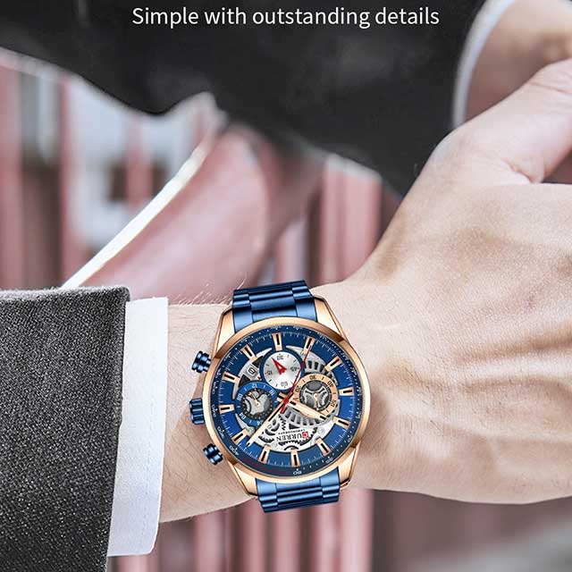 curren stainless steel chronograph men watch 8391 gallery img 4