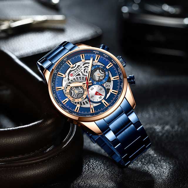 curren stainless steel chronograph men watch 8391 gallery img 6