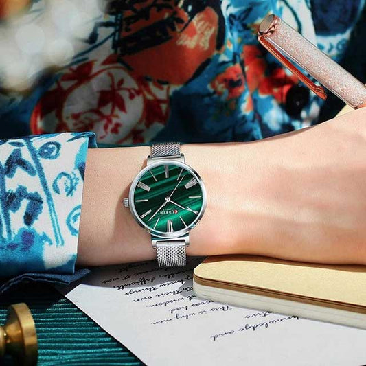 curren women blanche leather mesh steel strap cu9076 gallery img 24