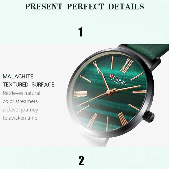 curren women blanche leather mesh steel strap cu9076 gallery img 4