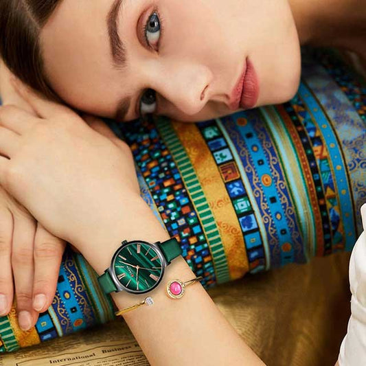 curren women blanche leather mesh steel strap cu9076 gallery img 9