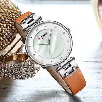 Curren Women Classy Leather Watch (CU 9056L)