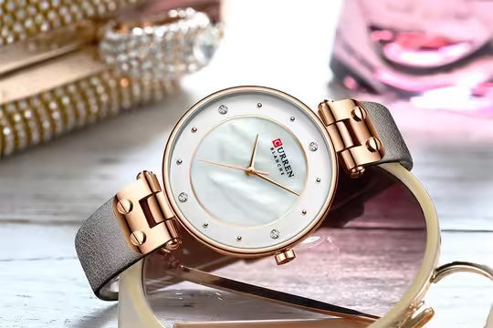 Curren Women Classy Leather Watch (CU 9056L)