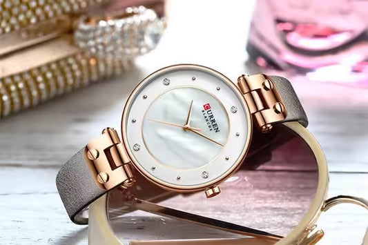 Curren Women Classy Leather Watch (CU 9056L)