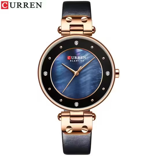Curren Women Classy Leather Watch (CU 9056L)