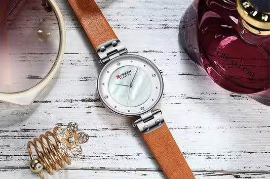 Curren Women Classy Leather Watch (CU 9056L)