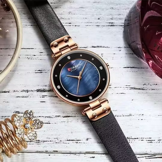 Curren Women Classy Leather Watch (CU 9056L)