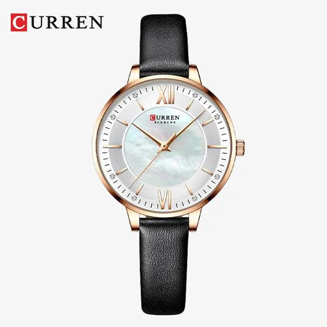 curren women roman dial leather strap waterproof watch cu9080 gallery img 1 jpg