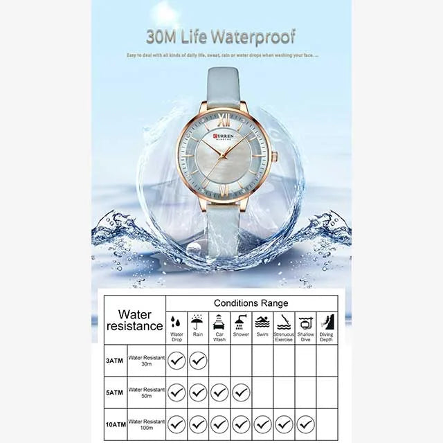 curren women roman dial leather strap waterproof watch cu9080 gallery img 11 jpg