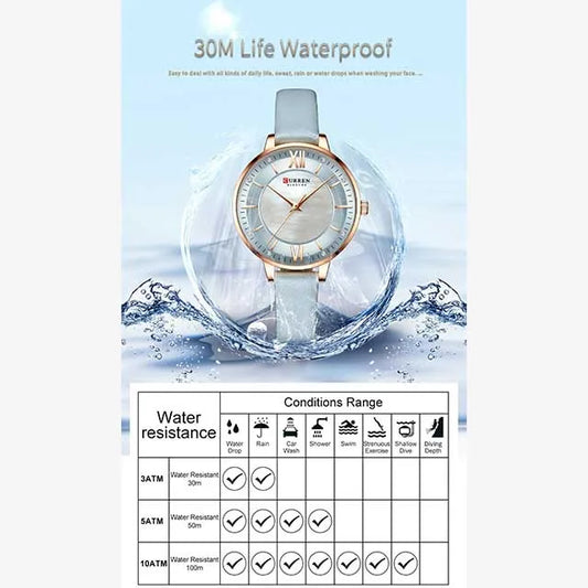 curren women roman dial leather strap waterproof watch cu9080 gallery img 11 jpg