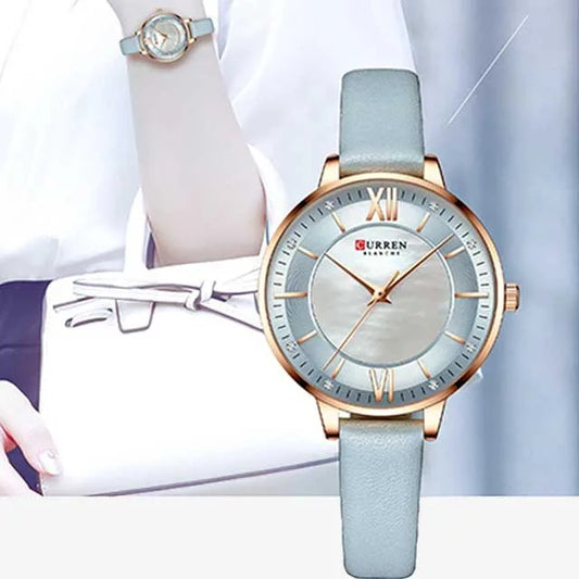curren women roman dial leather strap waterproof watch cu9080 gallery img 14 jpg