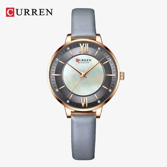 curren women roman dial leather strap waterproof watch cu9080 gallery img 4 jpg