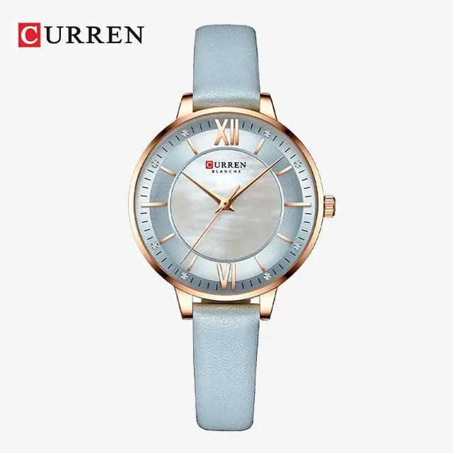 curren women roman dial leather strap waterproof watch cu9080 gallery img 6 jpg