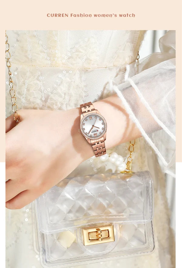 ساعة CURREN النسائية المصنوعة من الفولاذ المقاوم للصدأ (9086)