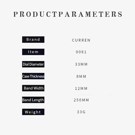 CURREN Women Zircon Leather Watch (CU9081)