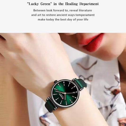 CURREN Women Zircon Leather Watch (CU9081)