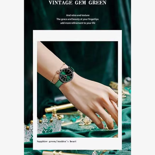 CURREN Women Zircon Leather Watch (CU9081)