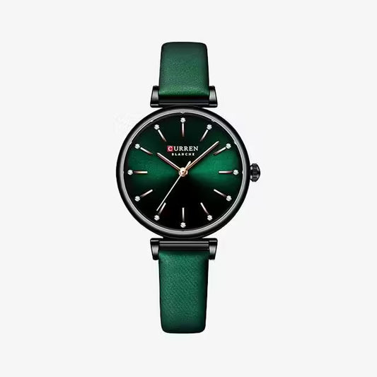 CURREN Women Zircon Leather Watch (CU9081)