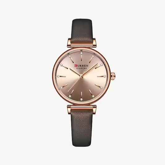 CURREN Women Zircon Leather Watch (CU9081)