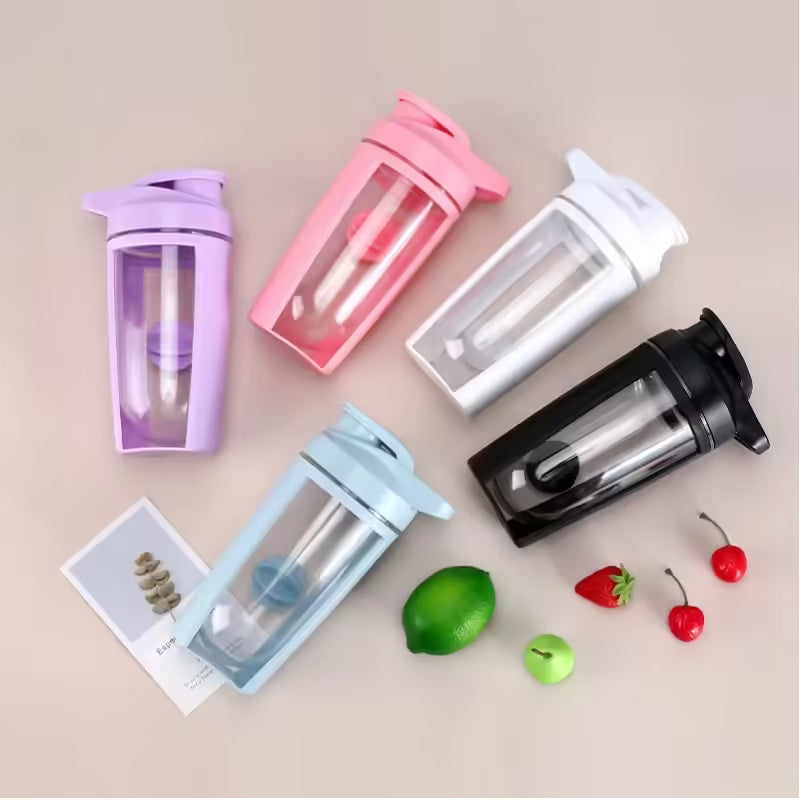 Bouteille d'eau de sport en plastique de 500 ml avec boule mélangeuse - Parfaite pour la salle de sport et les shakers de protéines