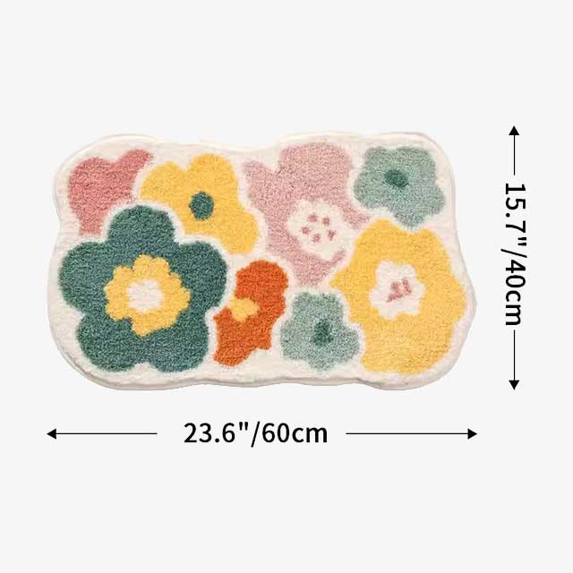 1pc 40x60cm Cute Flower Bathroom Rug – Machine Washable, Extra Soft Absorbent Non-Slip Bath Mat for Bathroom Floor