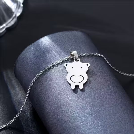 Cute Pig Pendant Women Necklace (EGN202)