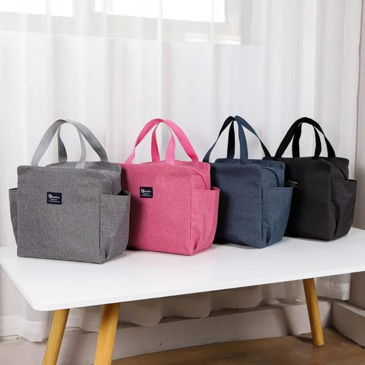 Sac à déjeuner isotherme portable avec deux poches latérales – Sac repas thermique pour le travail, l'école, le bureau et les pique-niques