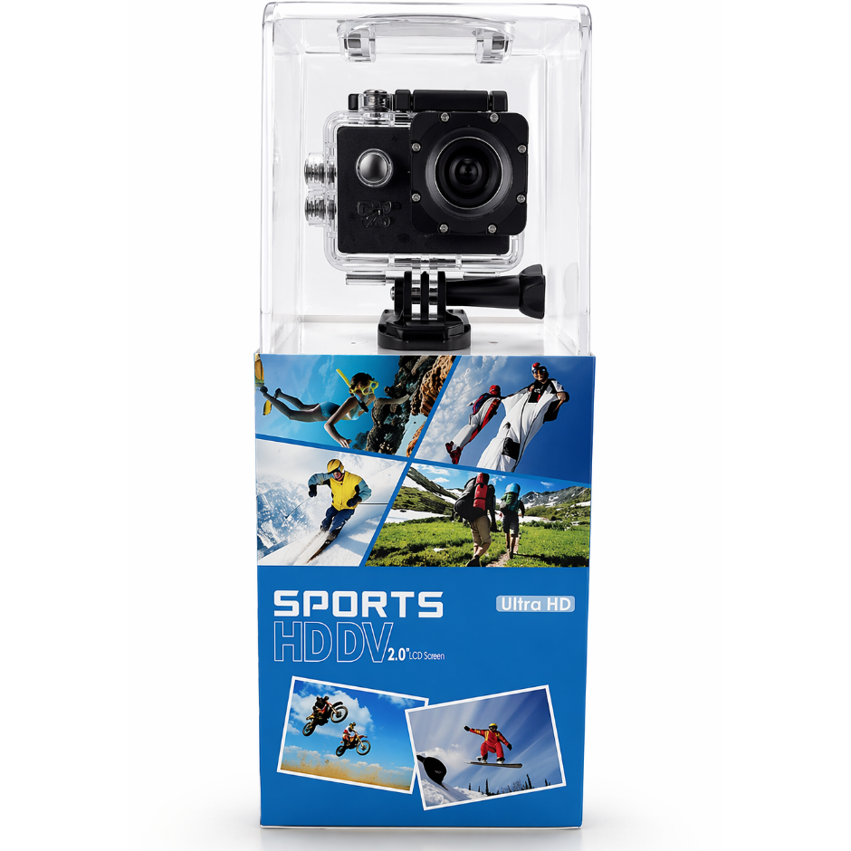 Sports 4K Ultra HD Action Camera with 2.0'' LCD Screen – Waterproof, High-Resolution Video & Photo Recorder