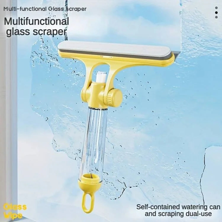 Brosse de nettoyage multi-usages pour vitres avec vaporisateur intégré – Nettoyant de vitres et de miroirs avec raclette en TPR – 20 × 20 × 8 cm