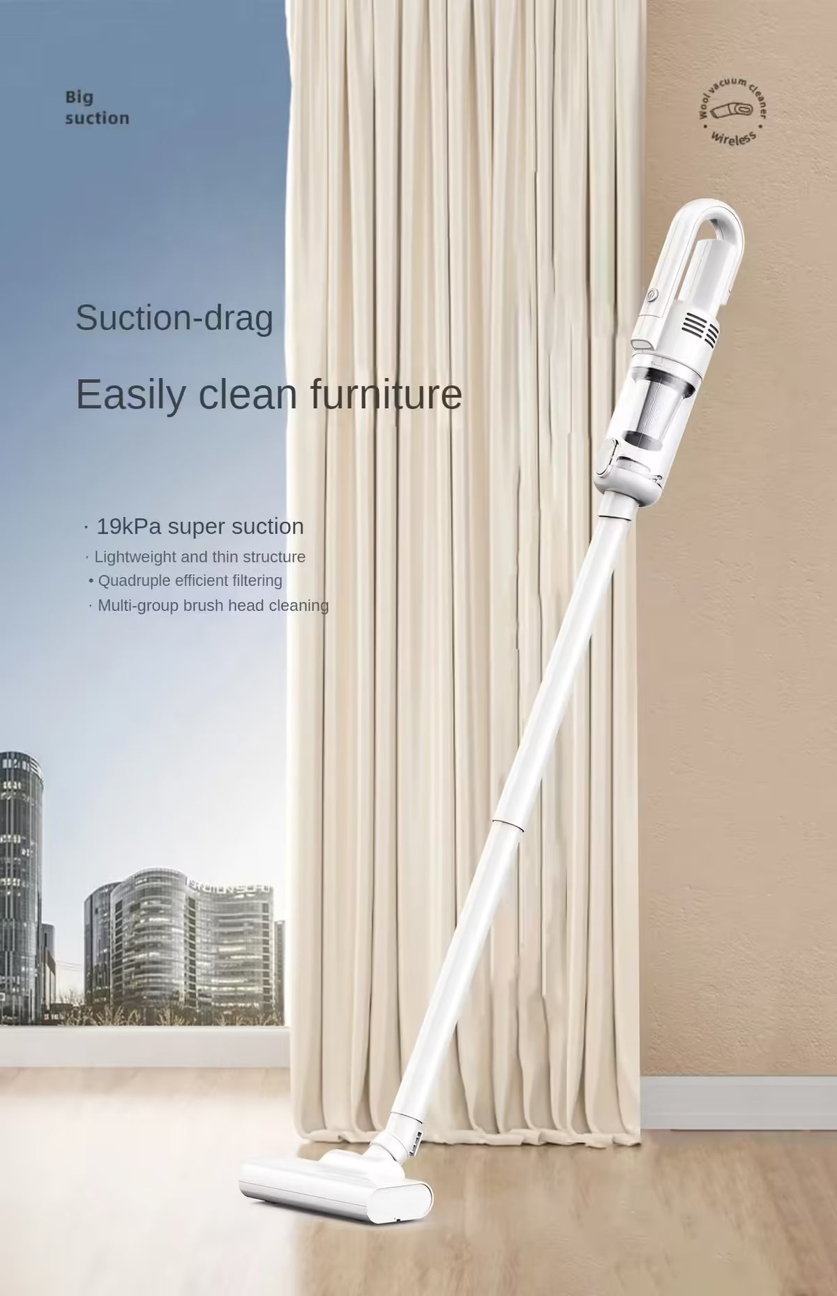 Powerful 19000Pa Wireless Car Vacuum Cleaner - Portable Handheld Multifunction Cleaning Machine for Home Appliances