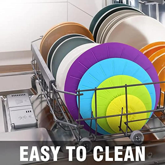 Set of 5 Pieces Silicone Lids – Flexible & Reusable