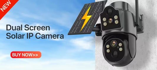 4K 8MP PTZ WiFi Camera Dual Lens Dual Screen IP Camera - Outdoor CCTV Surveillance with 4MP HD, Auto Tracking, Security Protection | iCSee Compatible