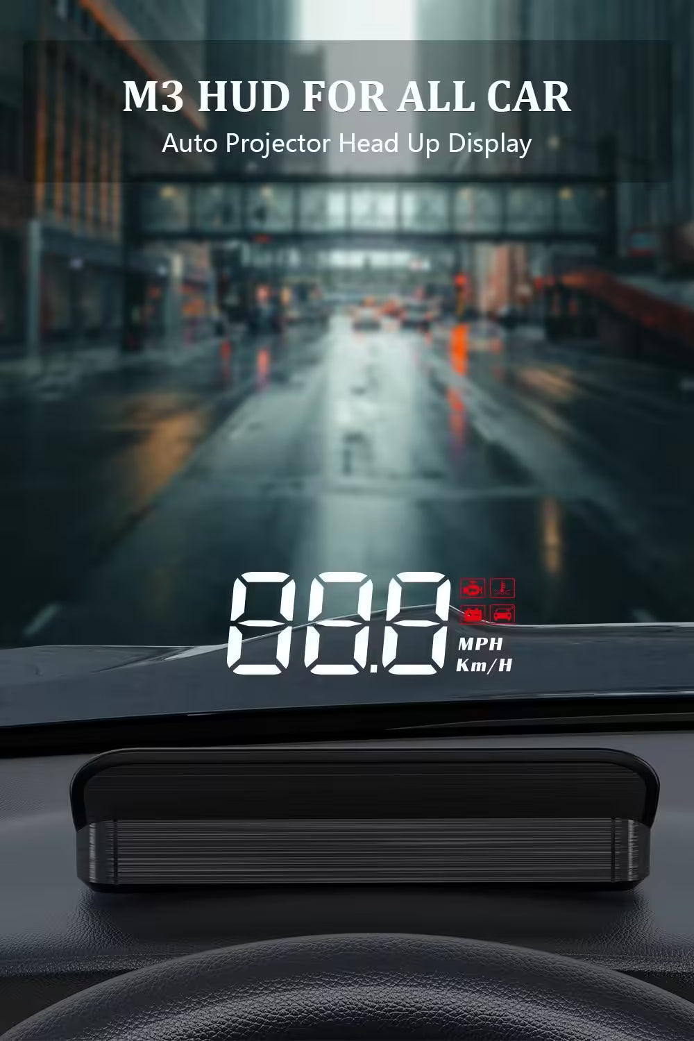 WYING M3 OBD2 GPS Affichage tête haute | Projecteur HUD pour compteur de vitesse numérique de voiture, accessoire électronique automobile universel
