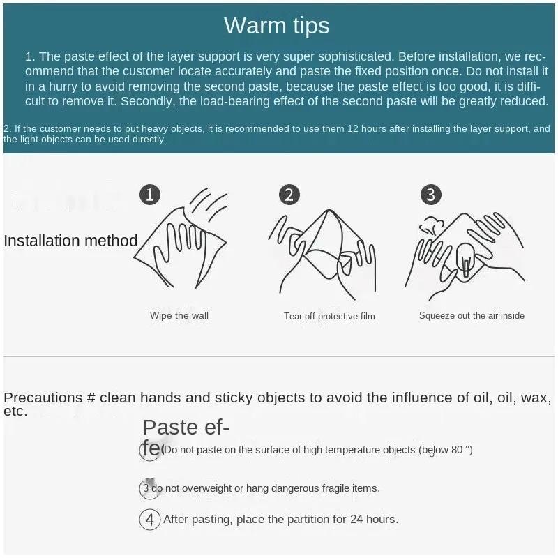 قطعة واحدة من دعامات الرفوف القوية المثبتة على الحائط للإكسسوارات المنزلية